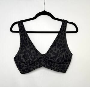 Victoria's Secret Leopard Print Bralette XL Wireless Lounge Bra Gray Black